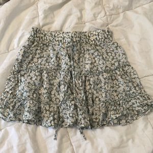 SHEIN green and yellow flower mini skirt